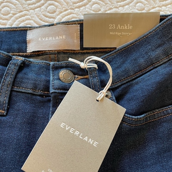 Everlane Blue Medium Wash Authentic‎ Stretch Mid Rise Skinny Jeans Size 23 - Picture 9 of 14